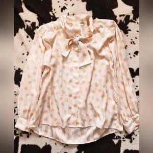 "EVAN PICONE" WOMEN'S 80'S PETITES BOW BLOUSE - MULTI